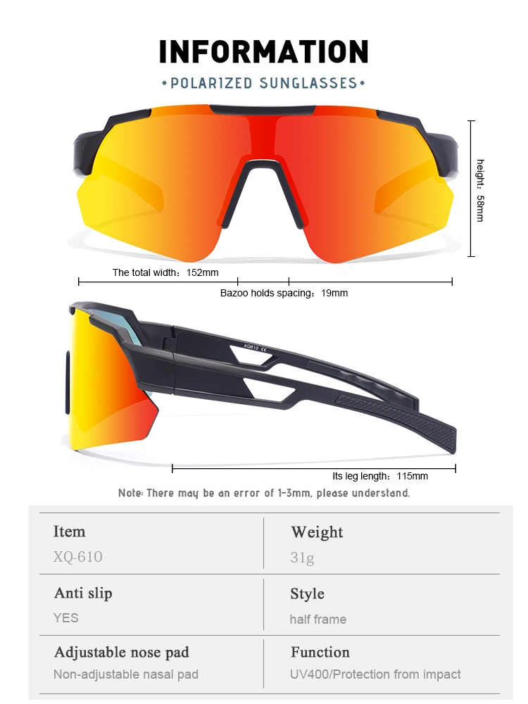 New Design Half Frame 100% UV Protection Mirror Lens Sports Eyewear