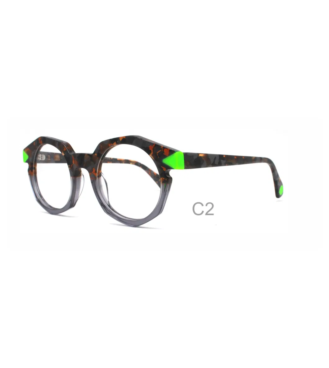 Women Geometric Fashion Acetate Lamination Eyeglasses Frames