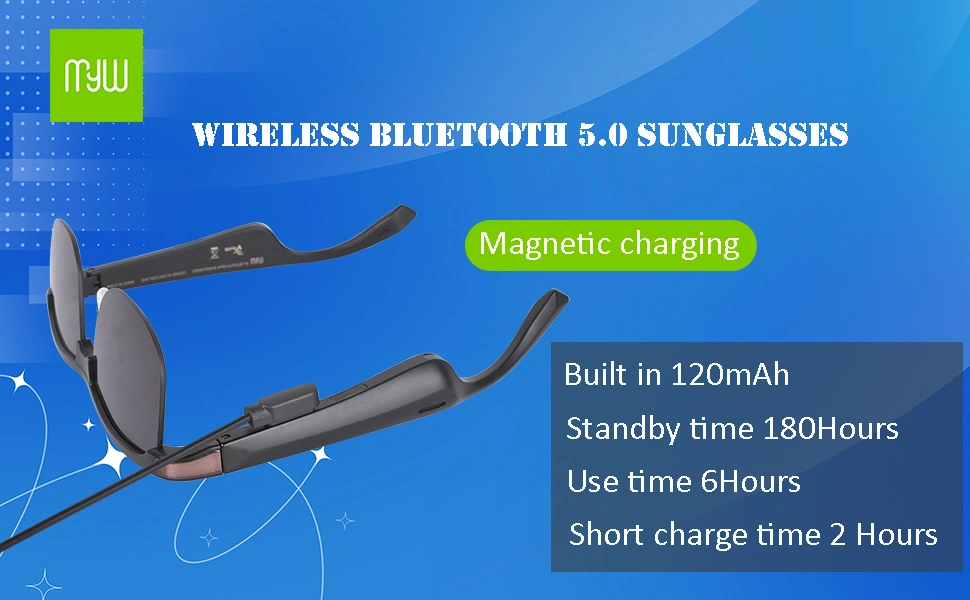 Myw Wholesale Sport Wireless Bluetooth Audio Sunglasses Eyewear Voice Assistant Eyeglasses with UV400 Protection & Polarized Lens