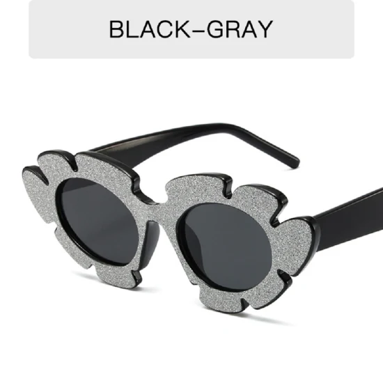 Китайская фабрика оптовая продажа солнцезащитные очки Cateye с цветочным принтом Hot Party Высокое качество персонализированные очки
